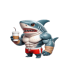 ボクシングサメの超強力な登場,（個別スタンプ：13）