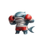 ボクシングサメの超強力な登場,（個別スタンプ：18）