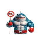 ボクシングサメの超強力な登場,（個別スタンプ：27）