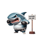 サメボクサーかわいい大暴れ絵文字ステッカ（個別スタンプ：2）