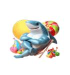 サメボクサーかわいい大暴れ絵文字ステッカ（個別スタンプ：5）