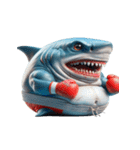 サメボクサーかわいい大暴れ絵文字ステッカ（個別スタンプ：6）