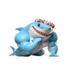サメボクサーかわいい大暴れ絵文字ステッカ（個別スタンプ：8）