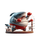 サメボクサーかわいい大暴れ絵文字ステッカ（個別スタンプ：9）