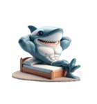 サメボクサーかわいい大暴れ絵文字ステッカ（個別スタンプ：10）