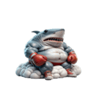 サメボクサーかわいい大暴れ絵文字ステッカ（個別スタンプ：11）