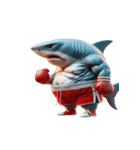 サメボクサーかわいい大暴れ絵文字ステッカ（個別スタンプ：15）