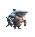 サメボクサーかわいい大暴れ絵文字ステッカ（個別スタンプ：19）