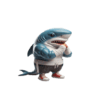 サメボクサーかわいい大暴れ絵文字ステッカ（個別スタンプ：20）