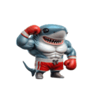 サメボクサーかわいい大暴れ絵文字ステッカ（個別スタンプ：23）