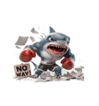 サメボクサーかわいい大暴れ絵文字ステッカ（個別スタンプ：24）