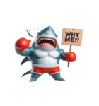 サメボクサーかわいい大暴れ絵文字ステッカ（個別スタンプ：30）