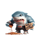 サメボクサーかわいい大暴れ絵文字ステッカ（個別スタンプ：32）