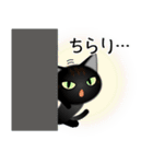 色々な猫15-1 短毛-立ち耳-黒（個別スタンプ：6）