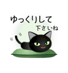 色々な猫15-1 短毛-立ち耳-黒（個別スタンプ：12）