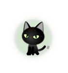 色々な猫15-1 短毛-立ち耳-黒（個別スタンプ：37）