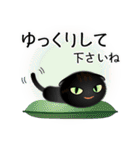 色々な猫15-2 短毛-垂れ耳-黒（個別スタンプ：12）
