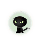 色々な猫15-2 短毛-垂れ耳-黒（個別スタンプ：37）