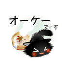 色々な猫15-3 長毛-立ち耳-黒（個別スタンプ：28）