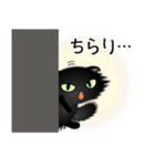 色々な猫15-4 長毛-垂れ耳-黒（個別スタンプ：6）