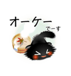 色々な猫15-4 長毛-垂れ耳-黒（個別スタンプ：28）