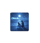 恋人と海の幻想の夜 ✨Moonlit Sea Lovers（個別スタンプ：1）
