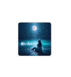 恋人と海の幻想の夜 ✨Moonlit Sea Lovers（個別スタンプ：9）