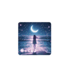 恋人と海の幻想の夜 ✨Moonlit Sea Lovers（個別スタンプ：12）