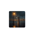 恋人と街と雨の夜✨️Lovers in Rainy Night（個別スタンプ：2）