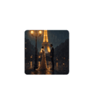 恋人と街と雨の夜✨️Lovers in Rainy Night（個別スタンプ：4）
