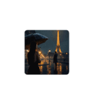 恋人と街と雨の夜✨️Lovers in Rainy Night（個別スタンプ：5）