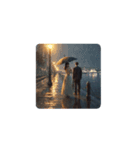 恋人と街と雨の夜✨️Lovers in Rainy Night（個別スタンプ：13）