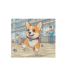 動く！ドット絵風のコーギーたち！（個別スタンプ：4）