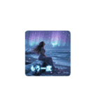 恋人と海とオーロラの夜✨️会話バージョン（個別スタンプ：15）