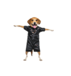 [アレンジ用]ハロウィンコスプレの犬4（個別スタンプ：6）