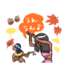 毎年使えるエジプト壁画の秋★pocaママ（個別スタンプ：4）