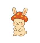 きのこウサギのほっこり秋スタンプ（個別スタンプ：1）