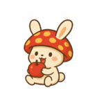 きのこウサギのほっこり秋スタンプ（個別スタンプ：3）