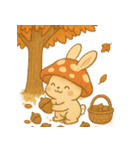 きのこウサギのほっこり秋スタンプ（個別スタンプ：15）