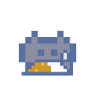 動くドットねこ！！3 黒猫（個別スタンプ：17）