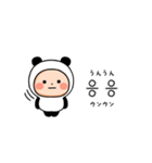 ▶︎動く！パンダタイツまるの韓国語（個別スタンプ：12）