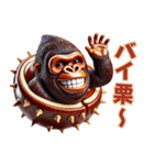 秋はやっぱり栗ゴリラw！3Dリアル（個別スタンプ：6）