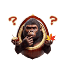 秋はやっぱり栗ゴリラw！3Dリアル（個別スタンプ：39）