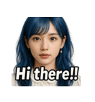 青髪美女（個別スタンプ：3）