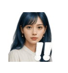 青髪美女（個別スタンプ：9）