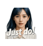 青髪美女（個別スタンプ：17）