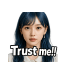 青髪美女（個別スタンプ：34）