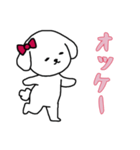 [オッケー専用]白い犬の女の子（個別スタンプ：13）