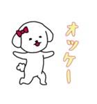 [オッケー専用]白い犬の女の子（個別スタンプ：14）
