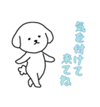 [気を付けて来てね専用]白い犬の男の子（個別スタンプ：11）